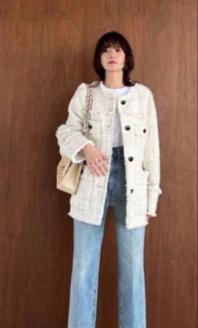 CLANE クラネ ノーカラーツイードジャケット