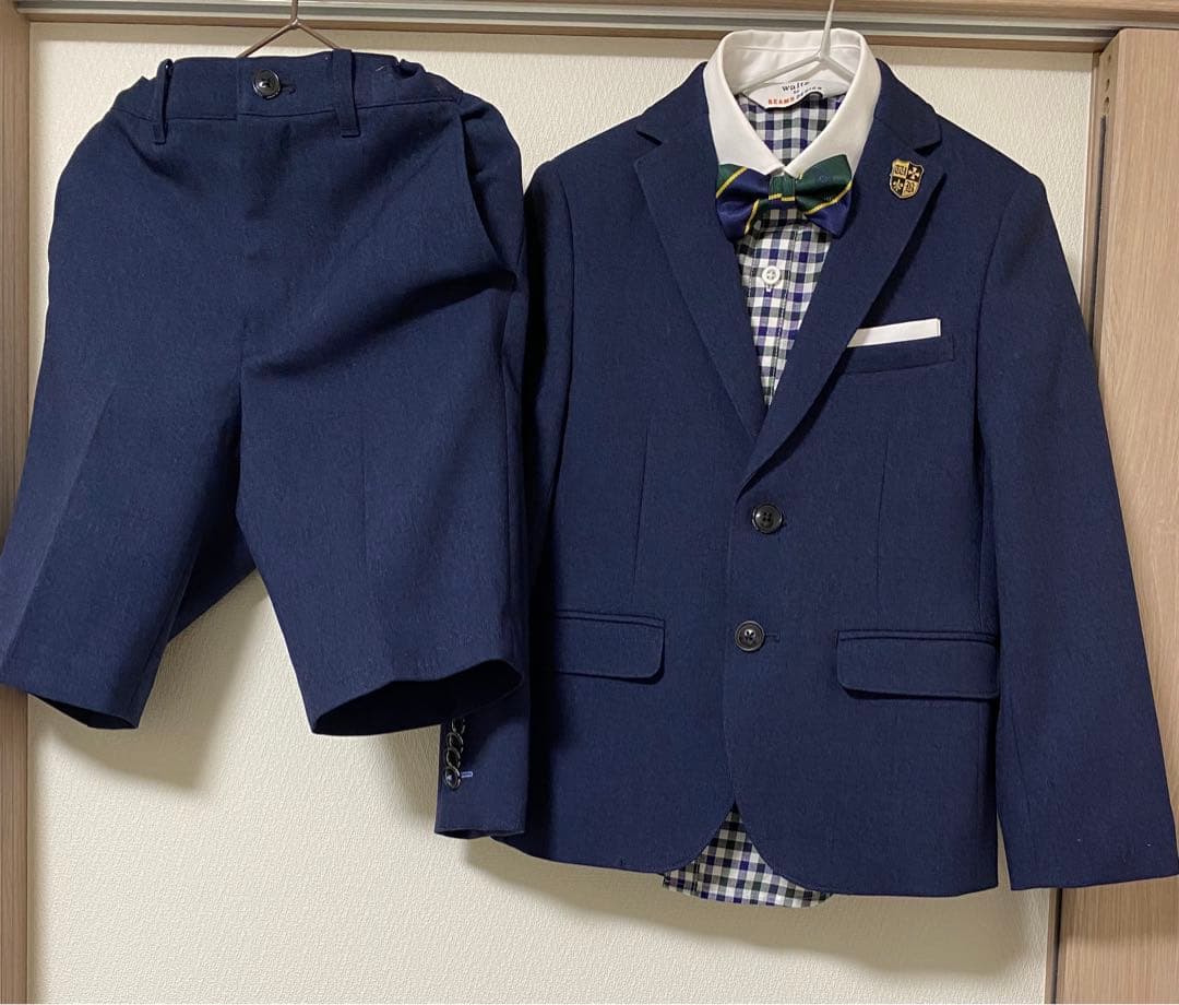 Beams Waltz ネイビー スーツ　120 蝶ネクタイ　入学式　卒園式