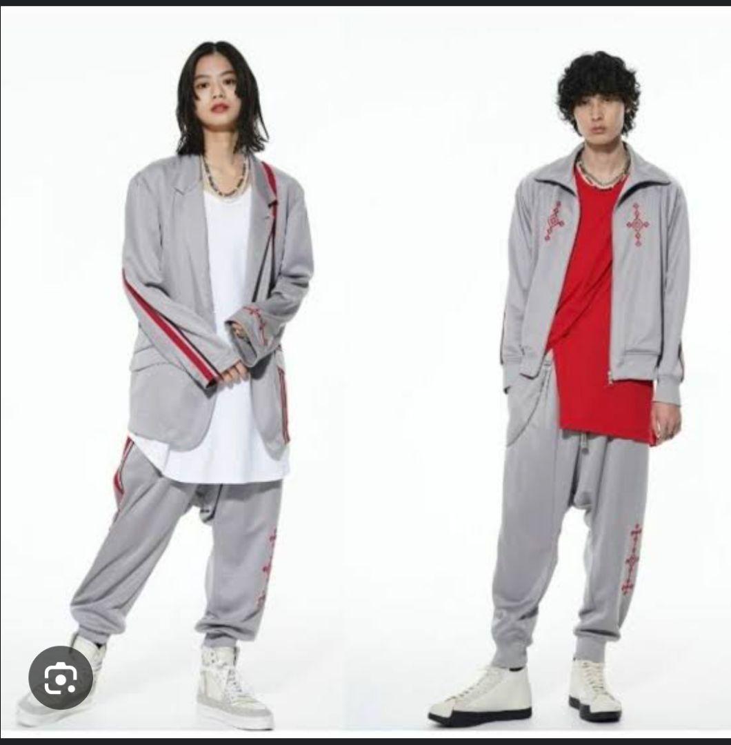 ヨウジ・ヤマモト　S′YTE　サイト　ストライプサルエルジャージパンツ