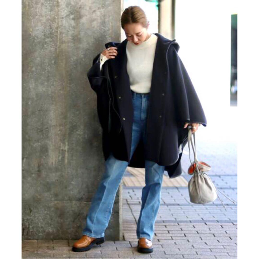 JOINT WORKS J-Milliorメルトンポンチョ　ネイビー