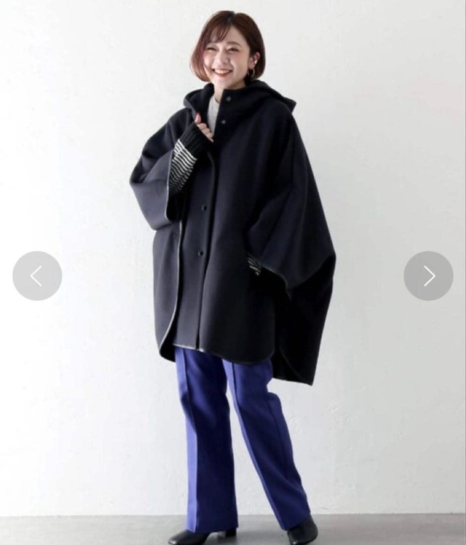 JOINT WORKS J-Milliorメルトンポンチョ　ネイビー