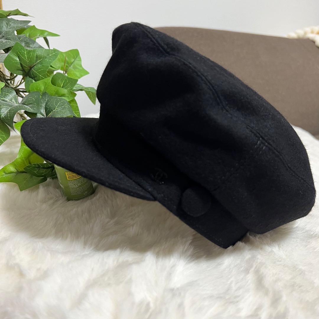 花*様 シャネル 黒 キャスケット