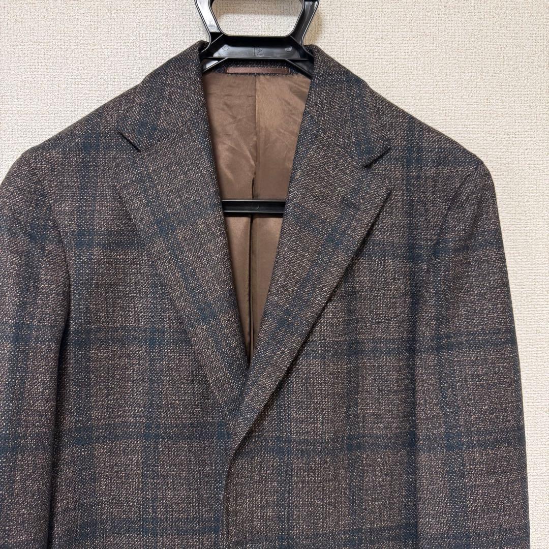 Delfinoウールチェックジャケット イタリア スーツ 44S オーダー