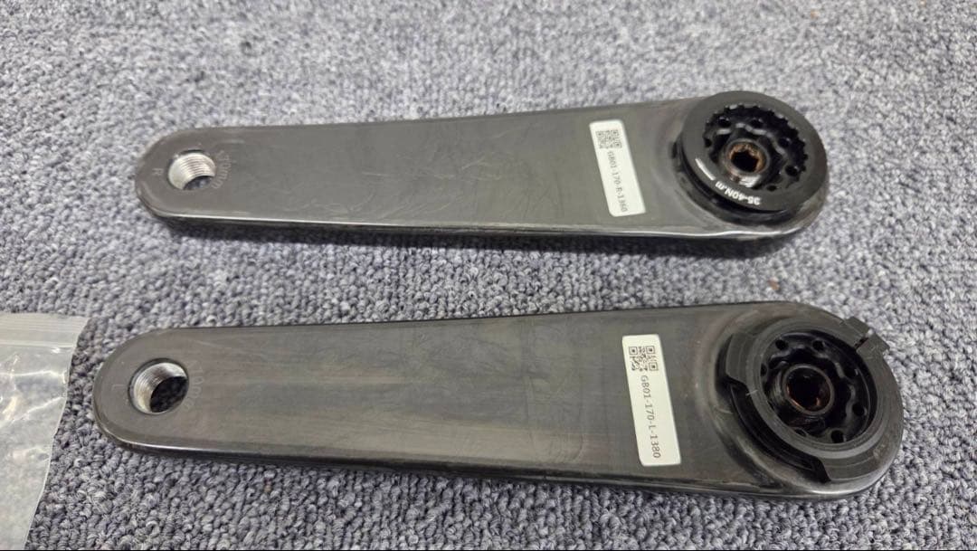 LEESE カーボンクランク チタンスピンドル 24mm 170mm 中古品