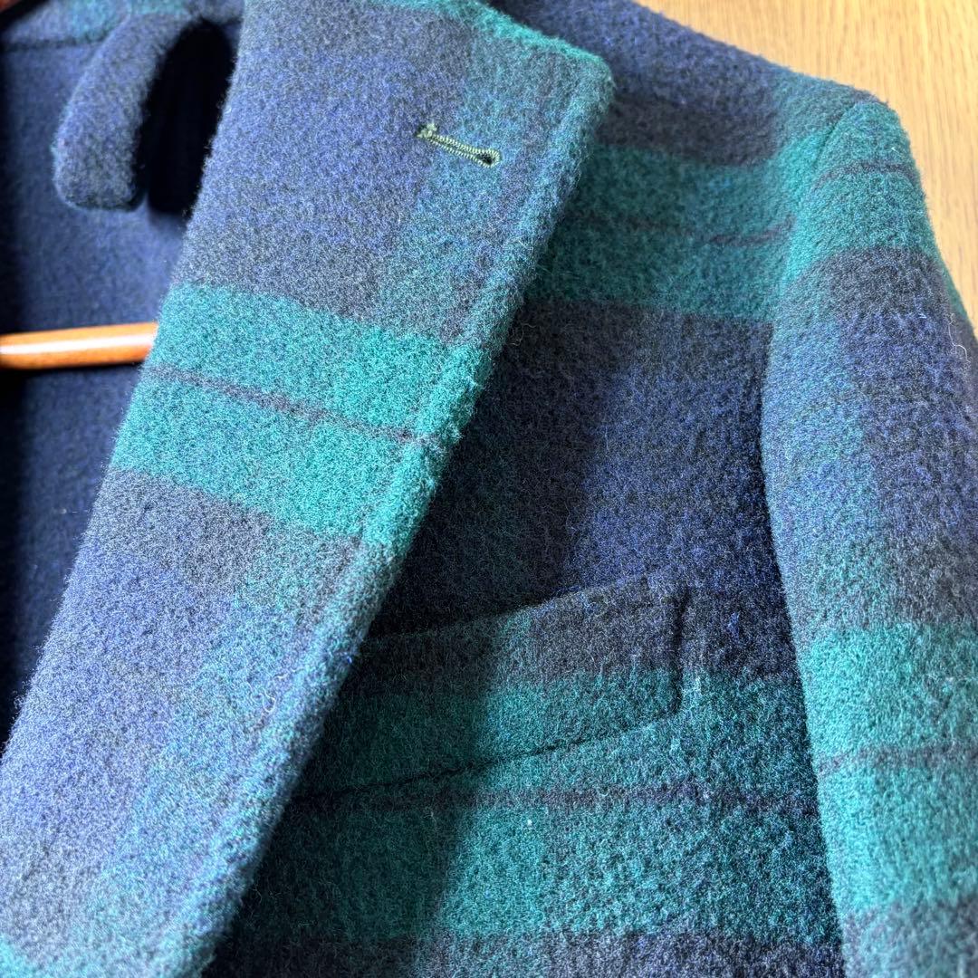 フィナモレ 人気柄 ブラックウォッチ柄 チェスターコート 48