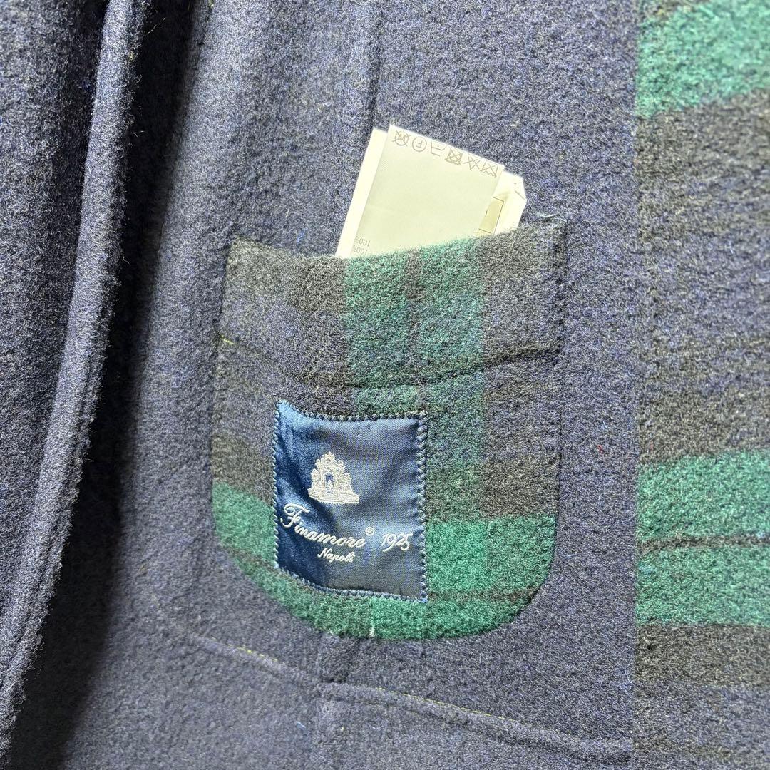 フィナモレ 人気柄 ブラックウォッチ柄 チェスターコート 48