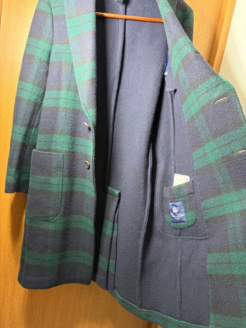フィナモレ 人気柄 ブラックウォッチ柄 チェスターコート 48
