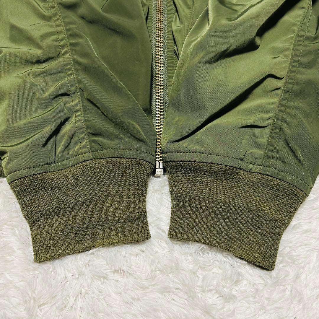 希少 AVIREX フライトジャケット オリーブ MA-1 G-8モチーフ L