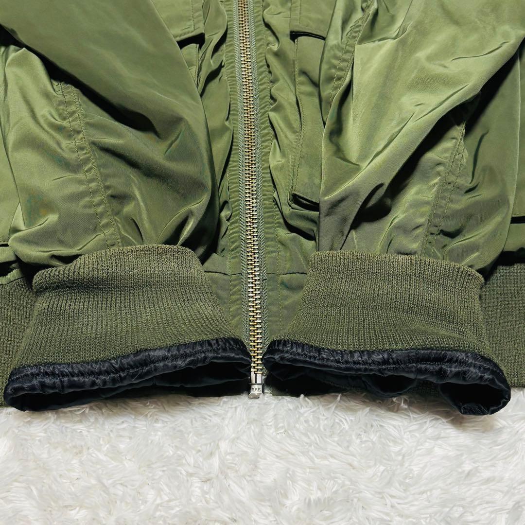 希少 AVIREX フライトジャケット オリーブ MA-1 G-8モチーフ L