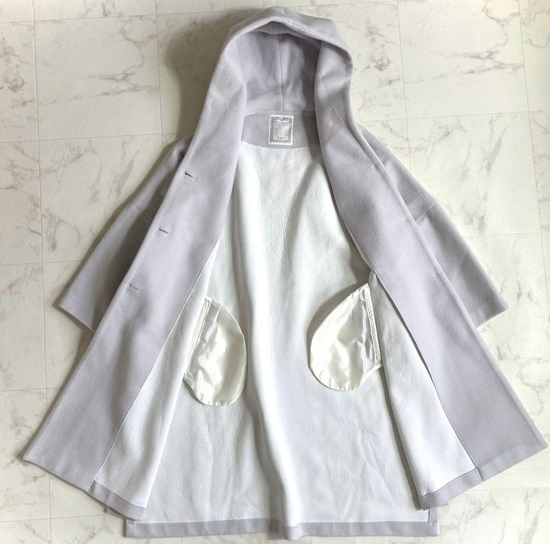 ビアズリー 定価5.8万円 防風フーディーウールコート ライトグレー ゆったり