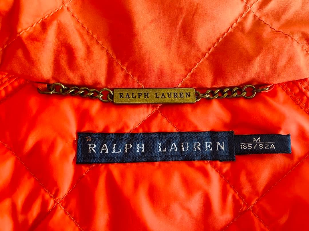 江田英樹★ラルフローレン★オレンジ キルティングベスト★M