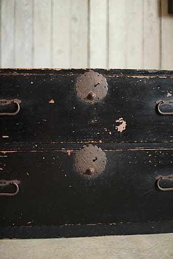 丸金具庄内箪笥　2段　タンス　収納　古家具　古民家　時代家具