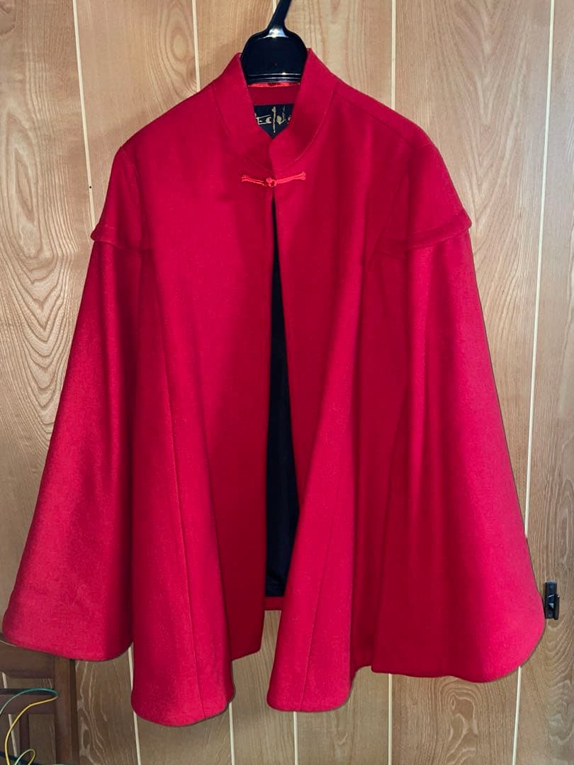 チャイナカラー ドラゴン龍 刺繍 ポンチョ・ケープコート 美品