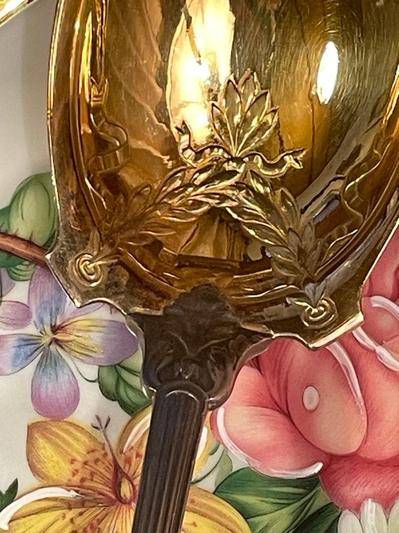 アンティーククリストフル サービング　スプーン&フォーク　 ヴェルメイユ