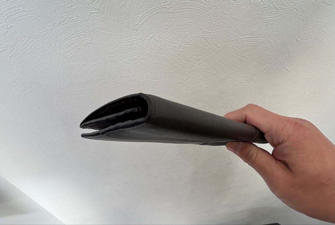 LOEWE 二つ折り財布 グレー レザー