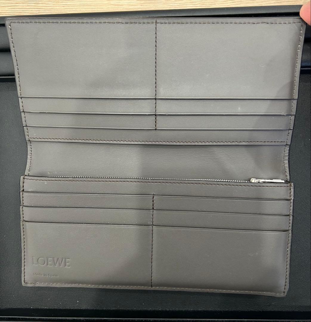 LOEWE 二つ折り財布 グレー レザー