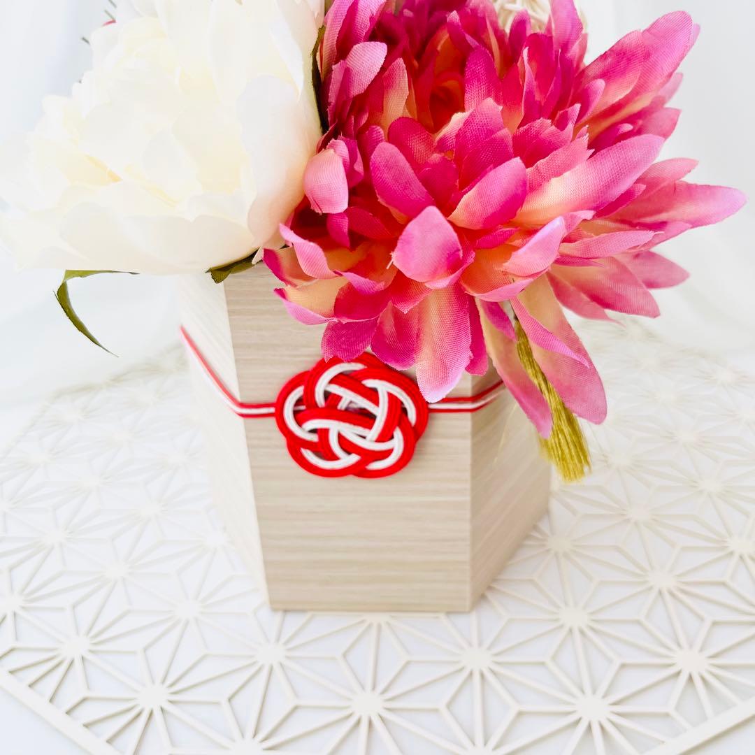 お正月飾り 門松 ハンドメイド 和モダン 菊 梅 ちりめん細工 大 246