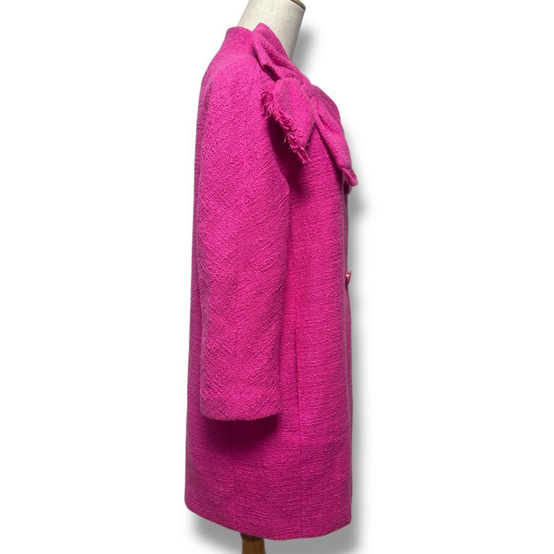 美品 ケイトスペード kate spade リボン付きドロシーツイードコート M