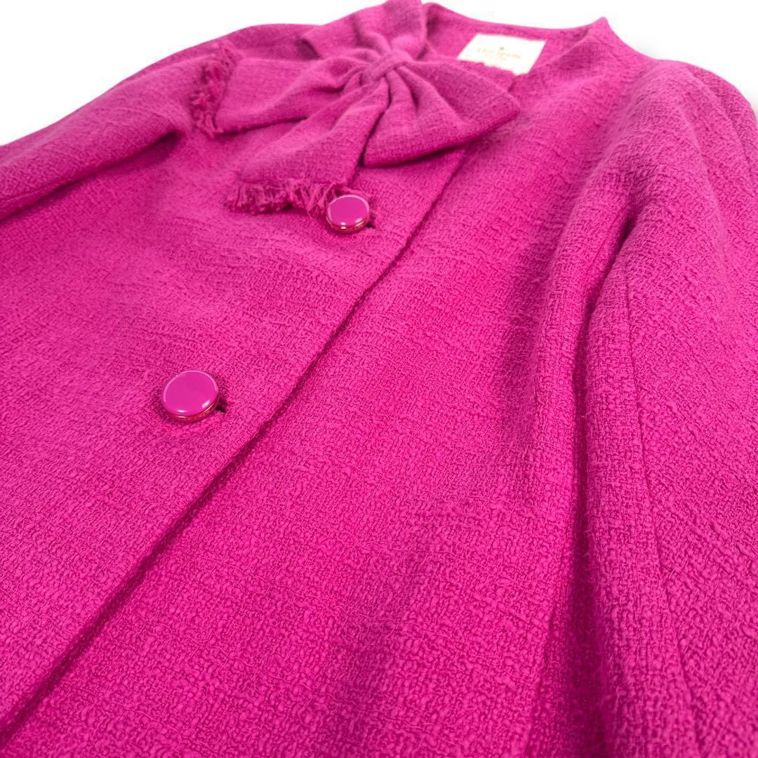 美品 ケイトスペード kate spade リボン付きドロシーツイードコート M