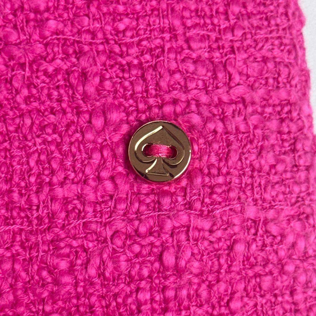 美品 ケイトスペード kate spade リボン付きドロシーツイードコート M