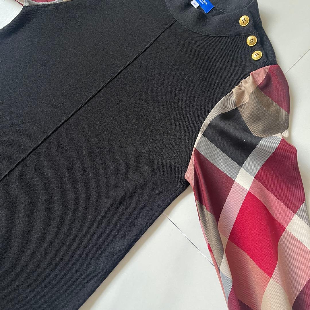 美品 ブルーレーベルクレストブリッジ ウールアクリルブレンドニットドレス 38