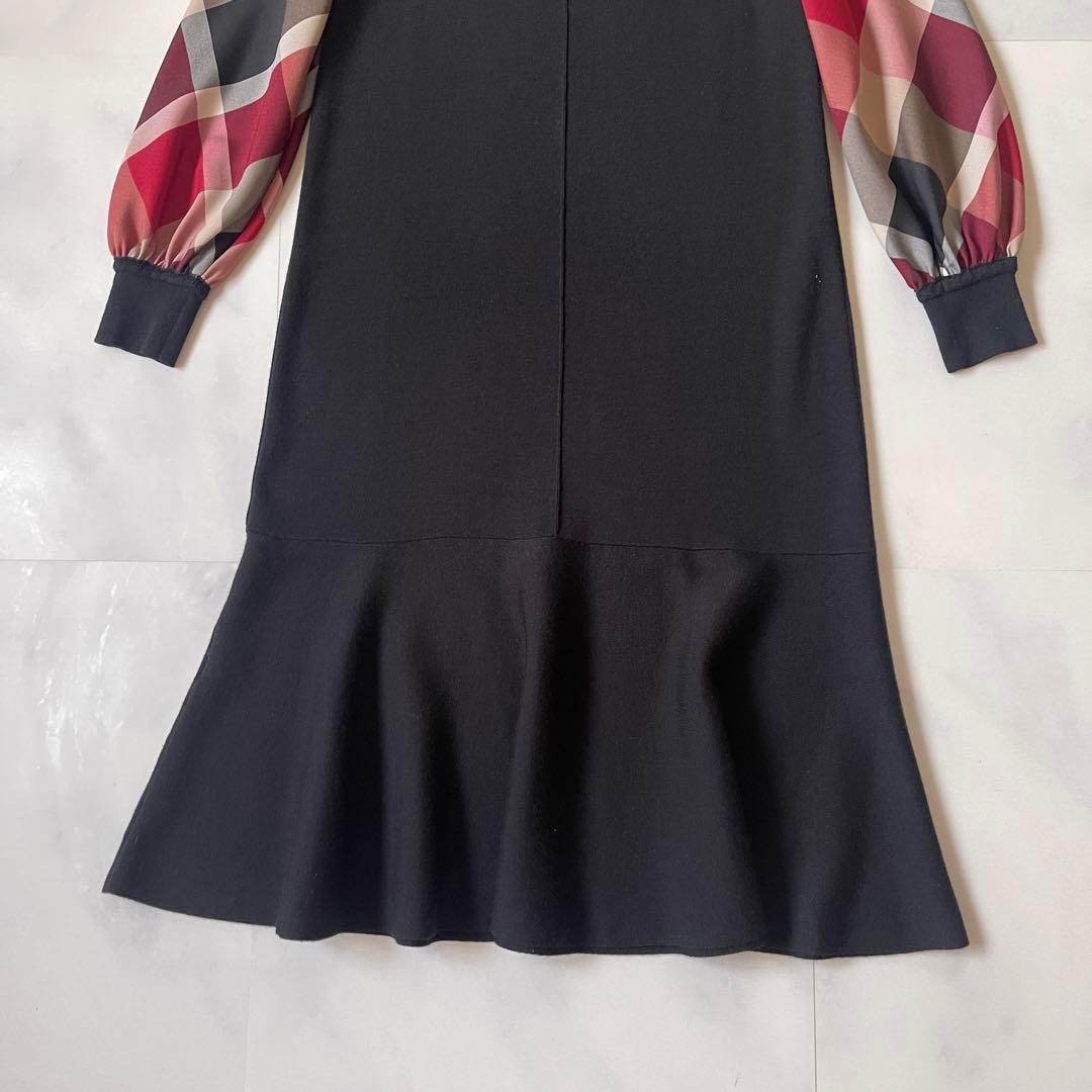 美品 ブルーレーベルクレストブリッジ ウールアクリルブレンドニットドレス 38