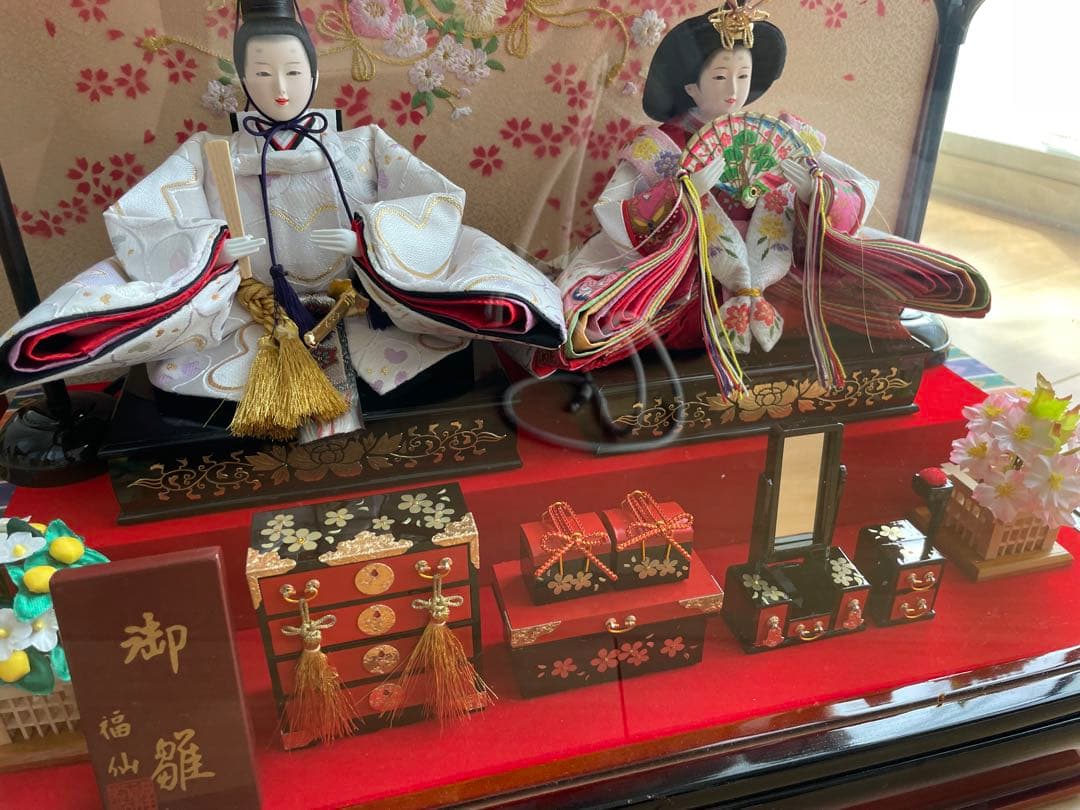 雛人形セット アクリルケース付き クリアケース 美品 雛壇