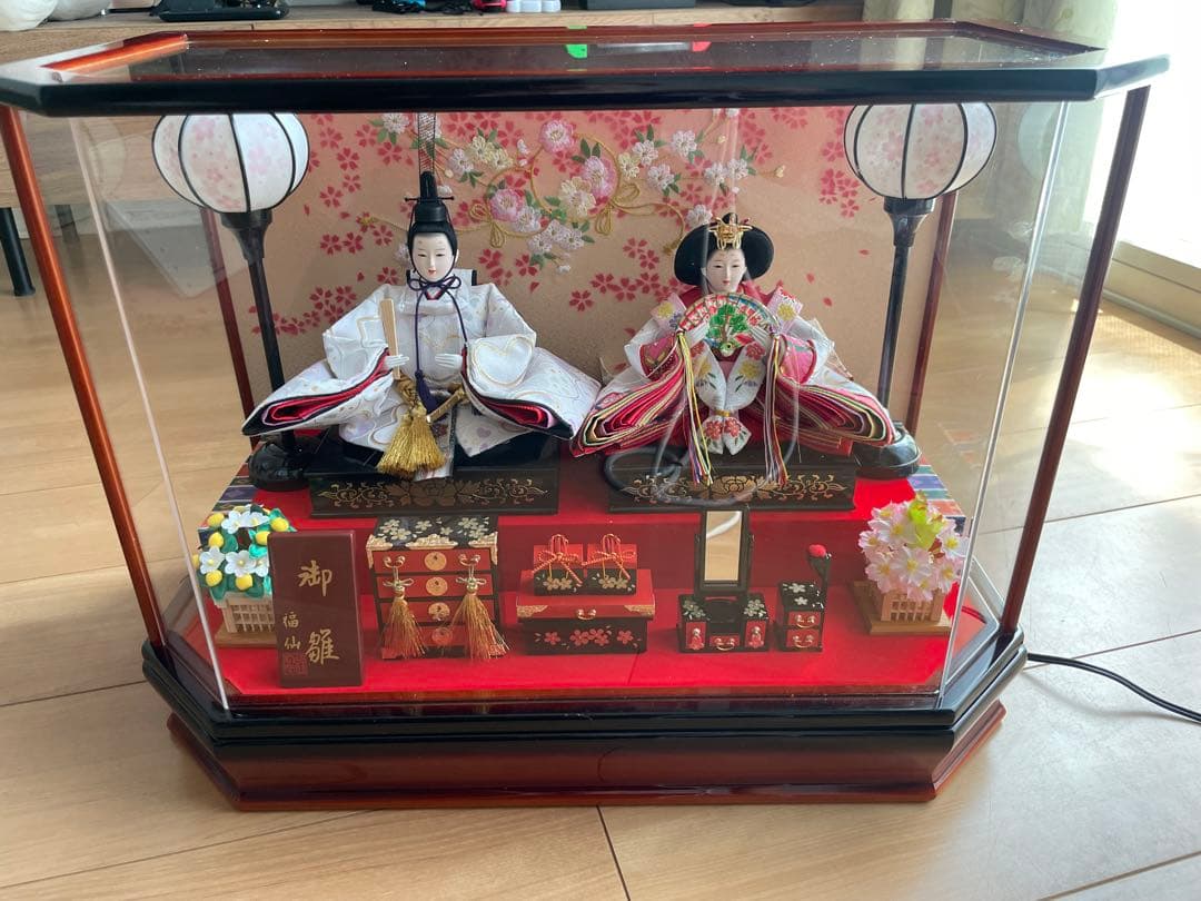 雛人形セット アクリルケース付き クリアケース 美品 雛壇