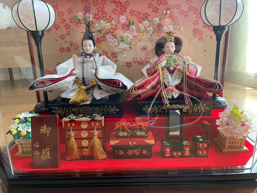 雛人形セット アクリルケース付き クリアケース 美品 雛壇