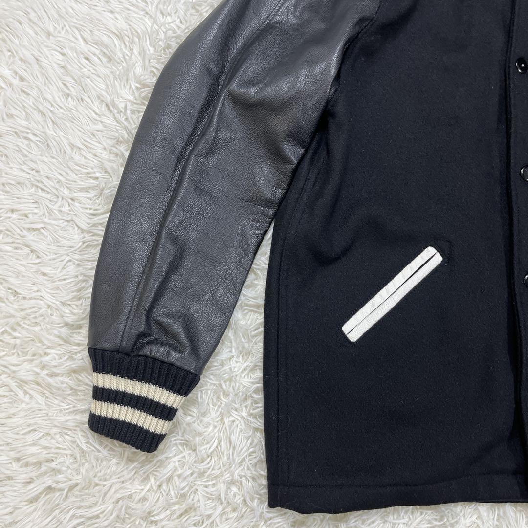 【美品】スクーカム　スタジャン　ブラック　L 38 リアルレザー 米国製