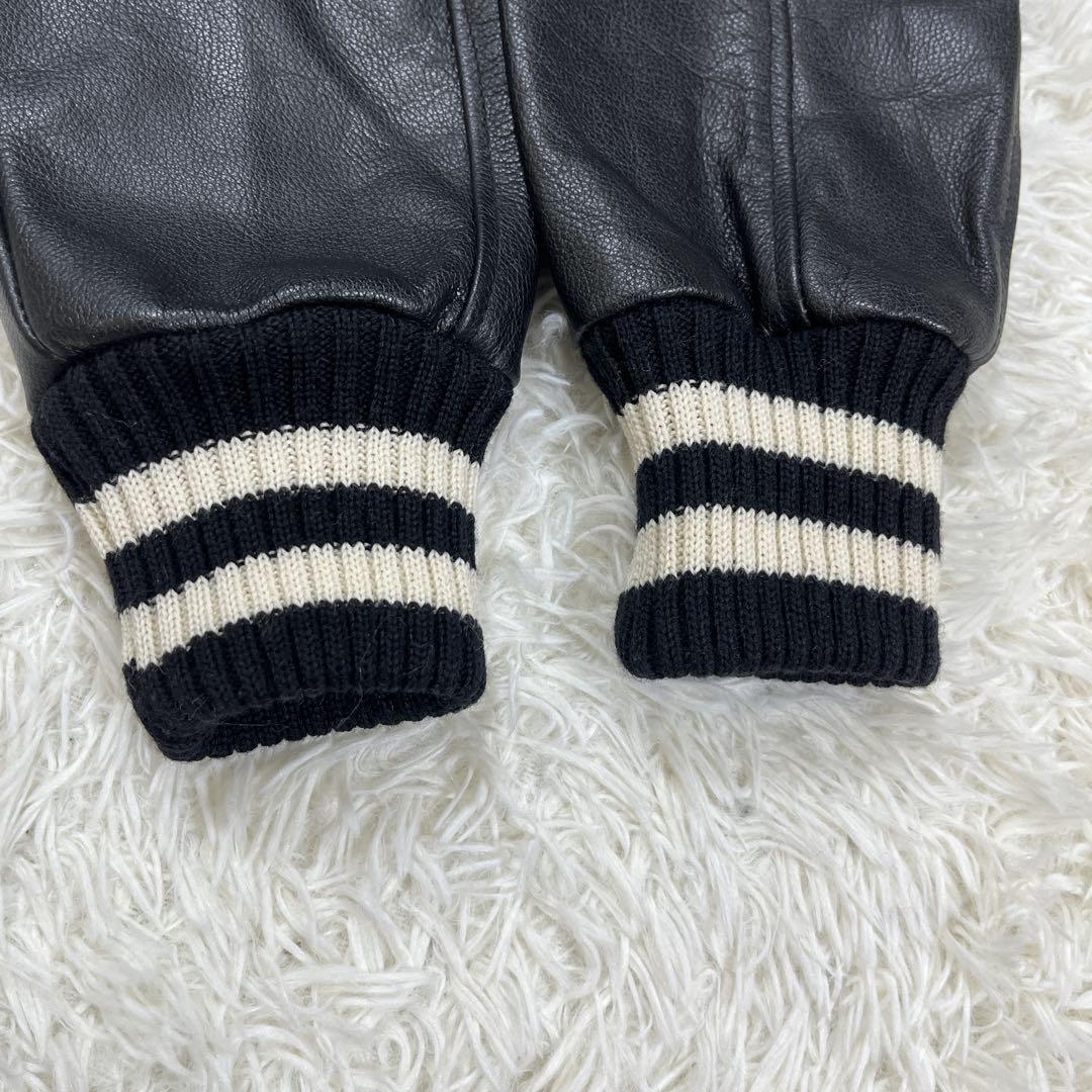 【美品】スクーカム　スタジャン　ブラック　L 38 リアルレザー 米国製