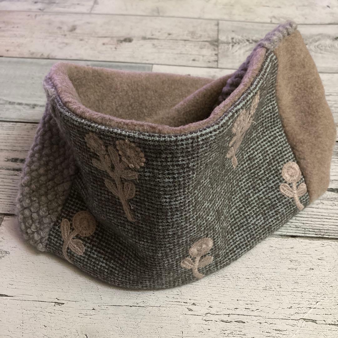 ハンドメイド　ネックウォーマー　スヌード　ミナペルホネン　ボヌール使用