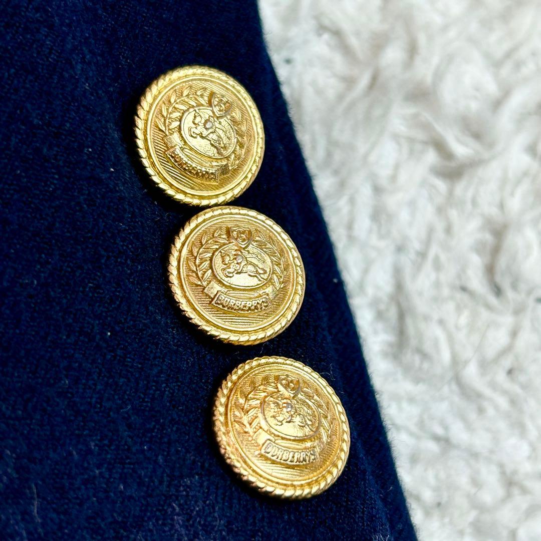 バーバリーBurberrys ジャケットダブル　金ボタン ネイビー　ワッペン　L