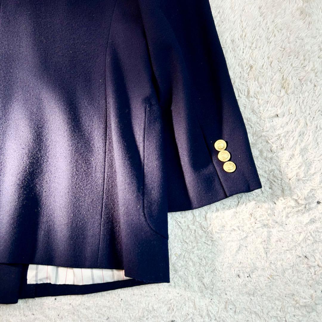 バーバリーBurberrys ジャケットダブル　金ボタン ネイビー　ワッペン　L