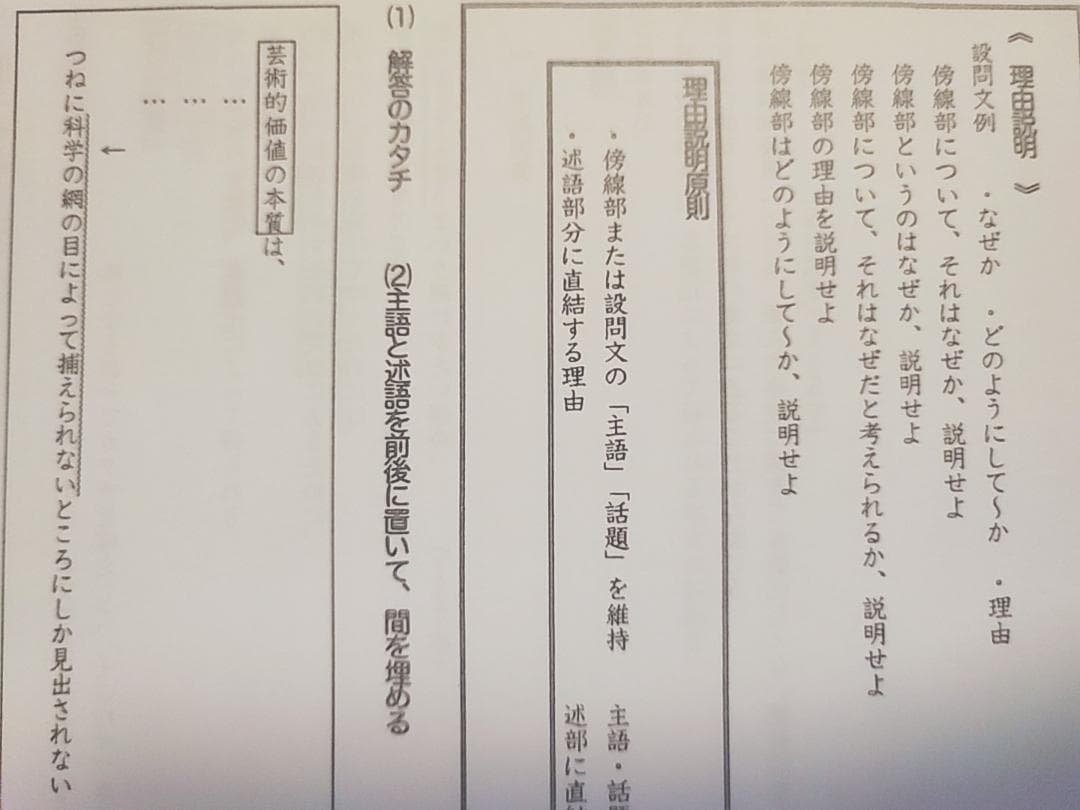 偶数年対応　駿台　松本孝子先生による京大現代文通年板書プリント集　河合塾　鉄緑会