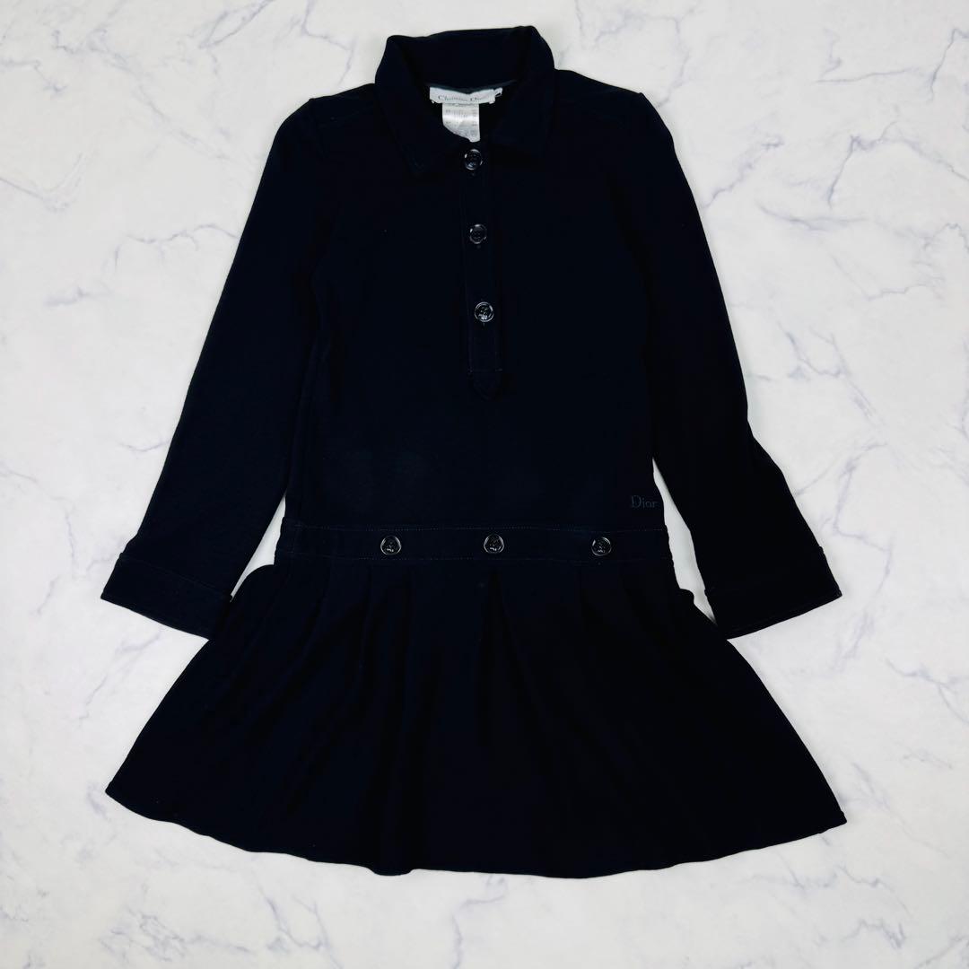 Chridtian Dior ワンピース　長袖　ロゴ　刺繍　ボタン　ディオール