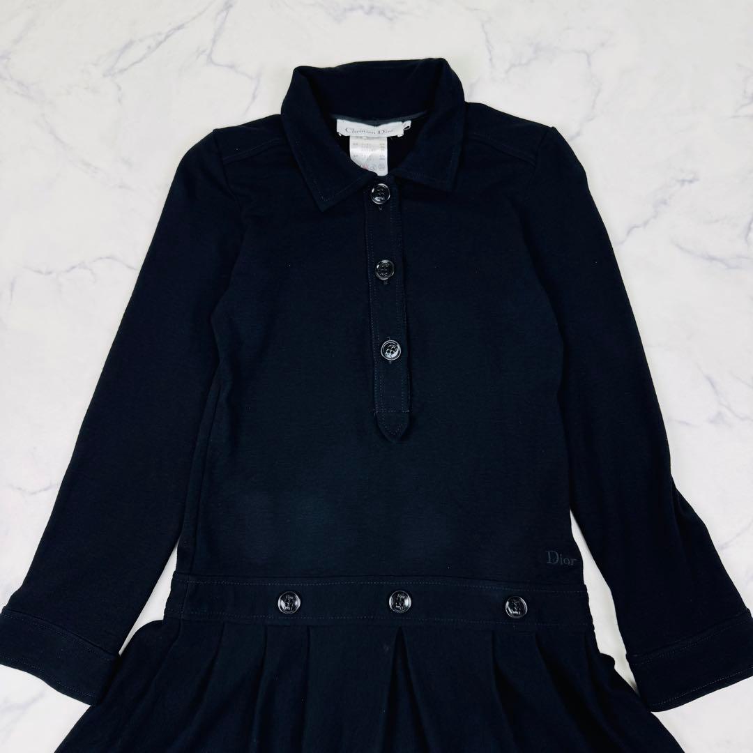 Chridtian Dior ワンピース　長袖　ロゴ　刺繍　ボタン　ディオール