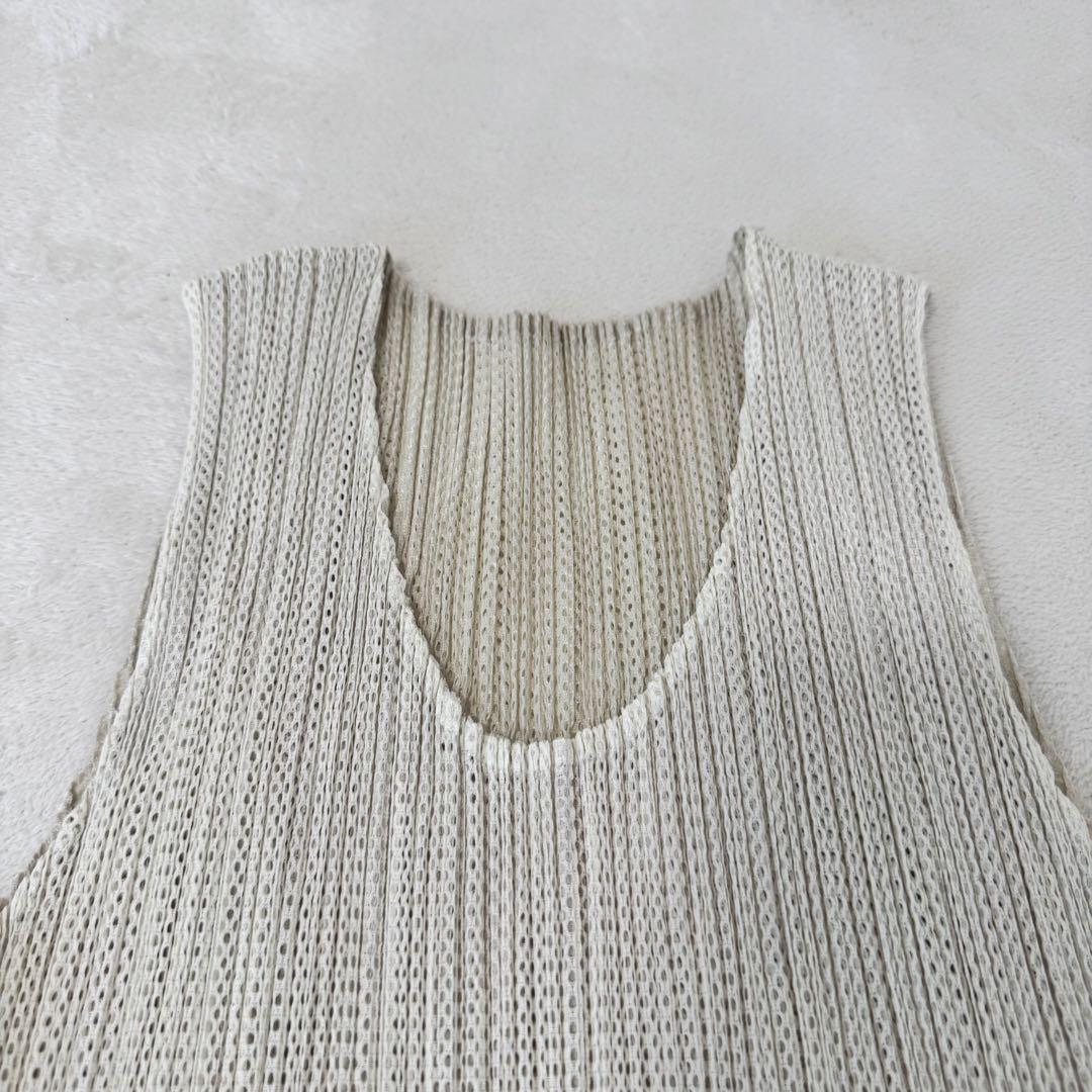 美品✨PLEATS PLEASE バイカラー　ノースリーブ　チュニック　トップス