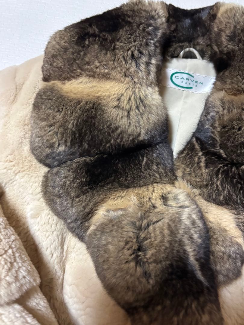 フランス　CＡＲＶＥＮ　ミンク　チンチラコート