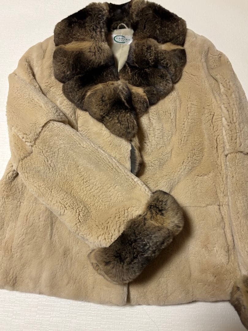 フランス　CＡＲＶＥＮ　ミンク　チンチラコート