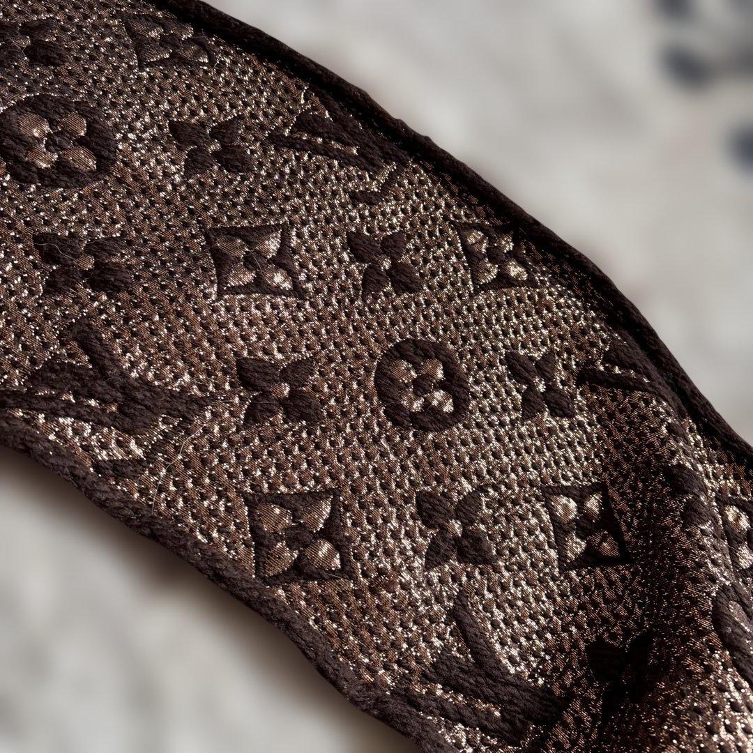 LOUIS VUITTON ブラウン マフラー フリンジ付き
