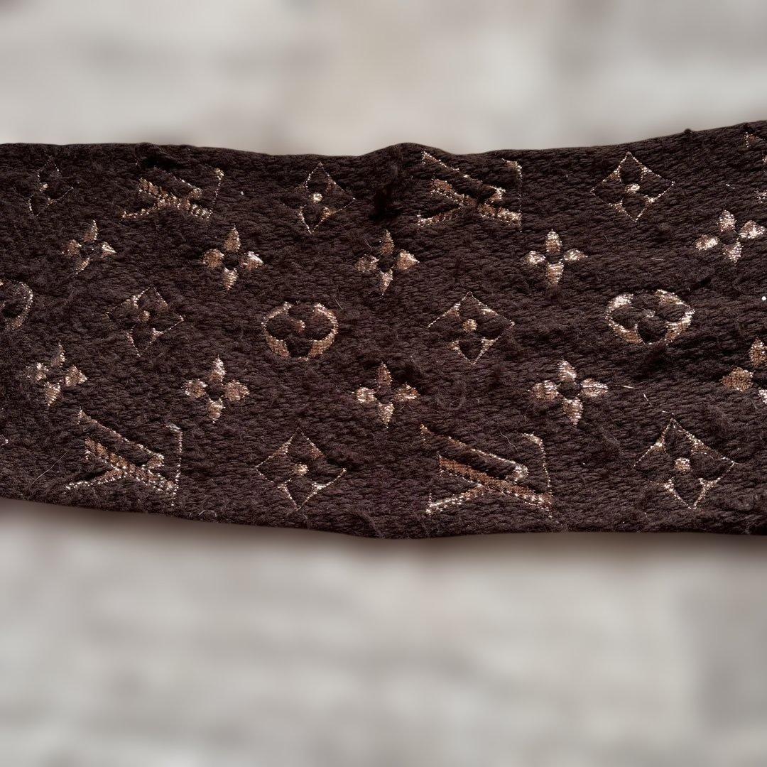 LOUIS VUITTON ブラウン マフラー フリンジ付き