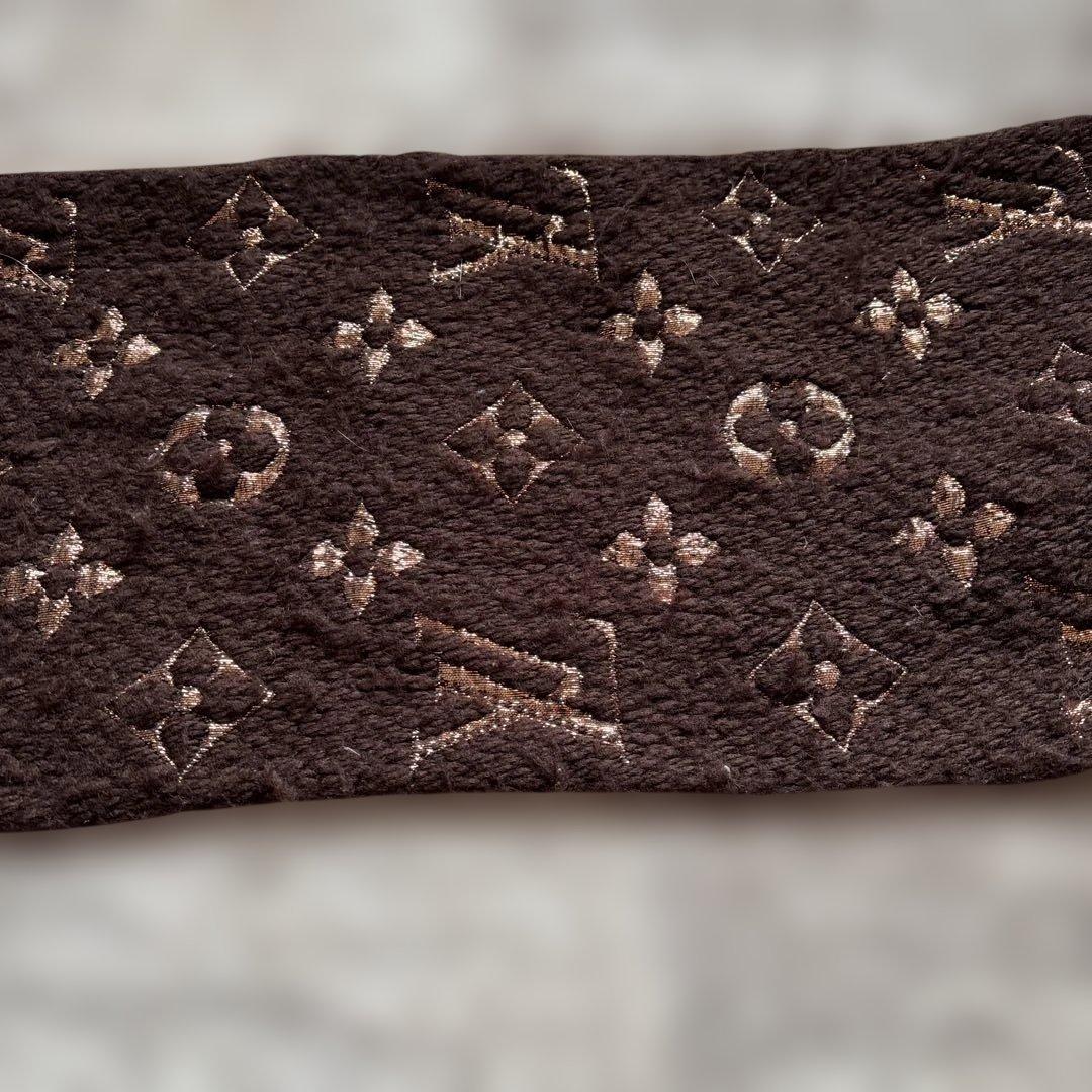 LOUIS VUITTON ブラウン マフラー フリンジ付き