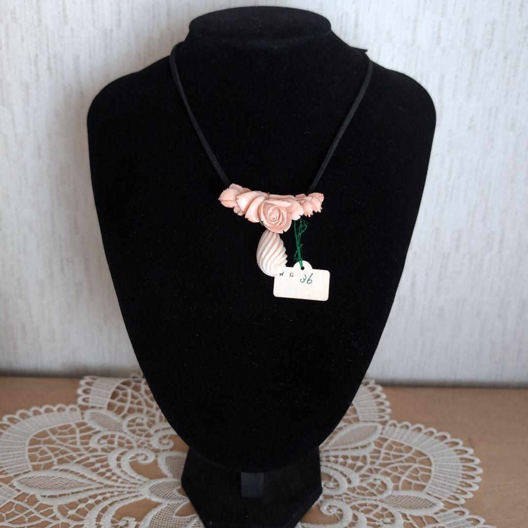 ✨スポーツの日セール✨帯留めネックレス、本珊瑚の帯留め＆螺旋カットの本珊瑚トップ