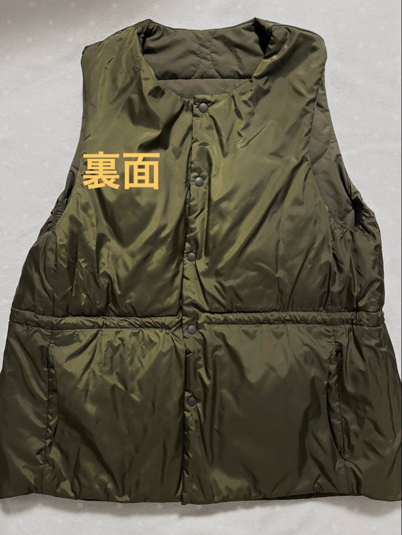zuccaズッカオリーブ色 キルティングベスト