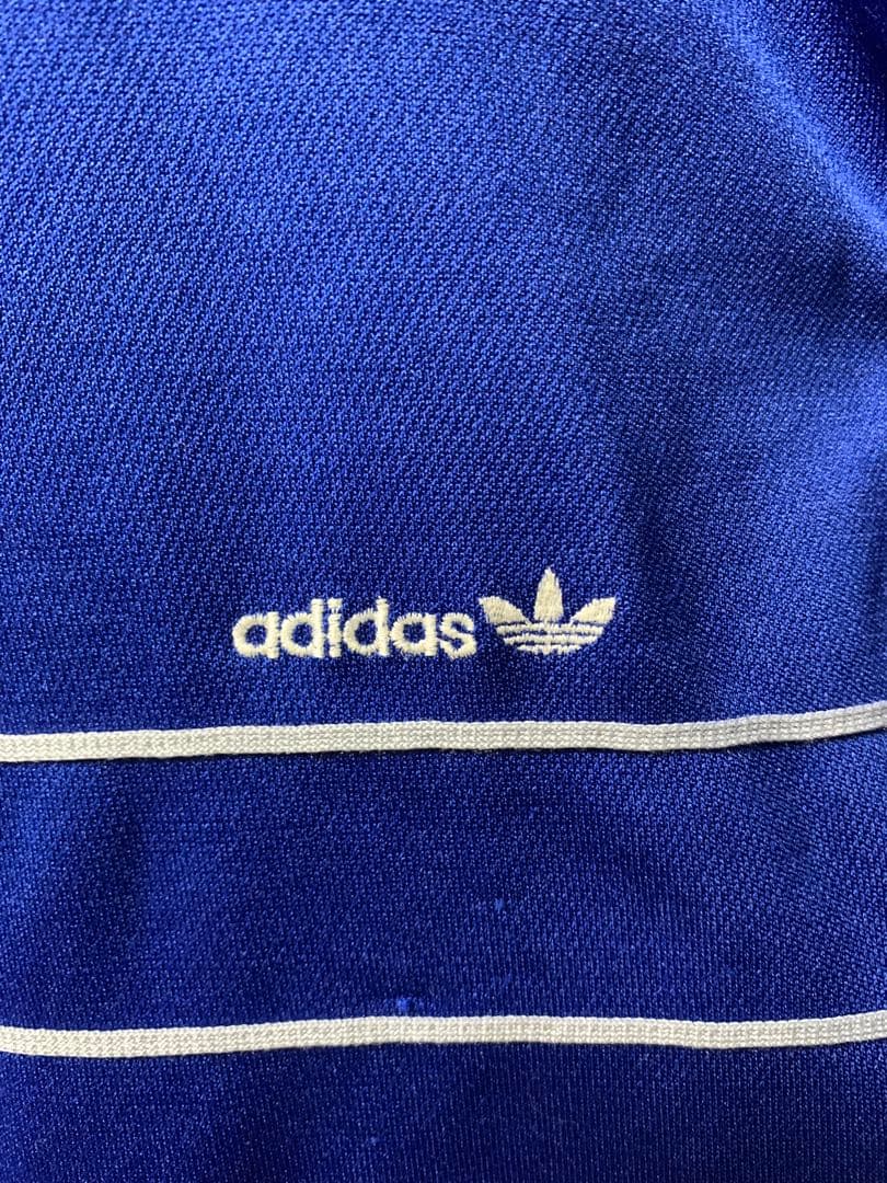 adidas アディダス デサント ジャージ L 青 古着 70s～80s