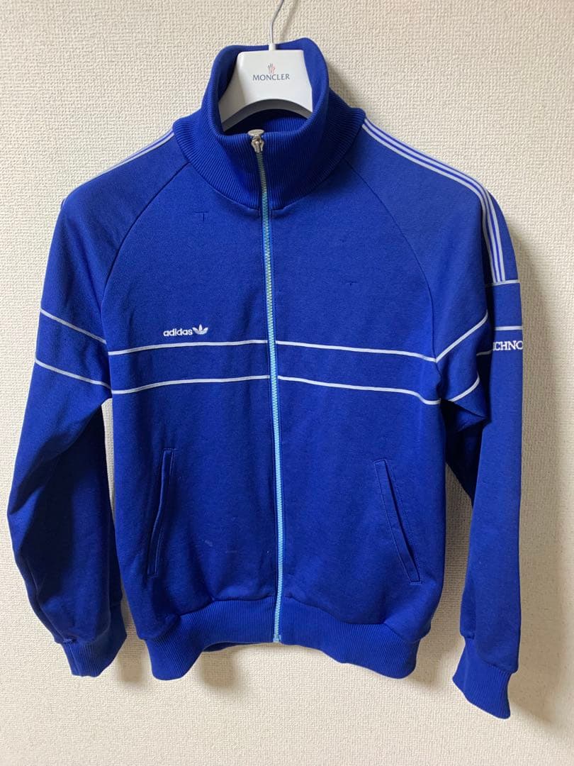 adidas アディダス デサント ジャージ L 青 古着 70s～80s