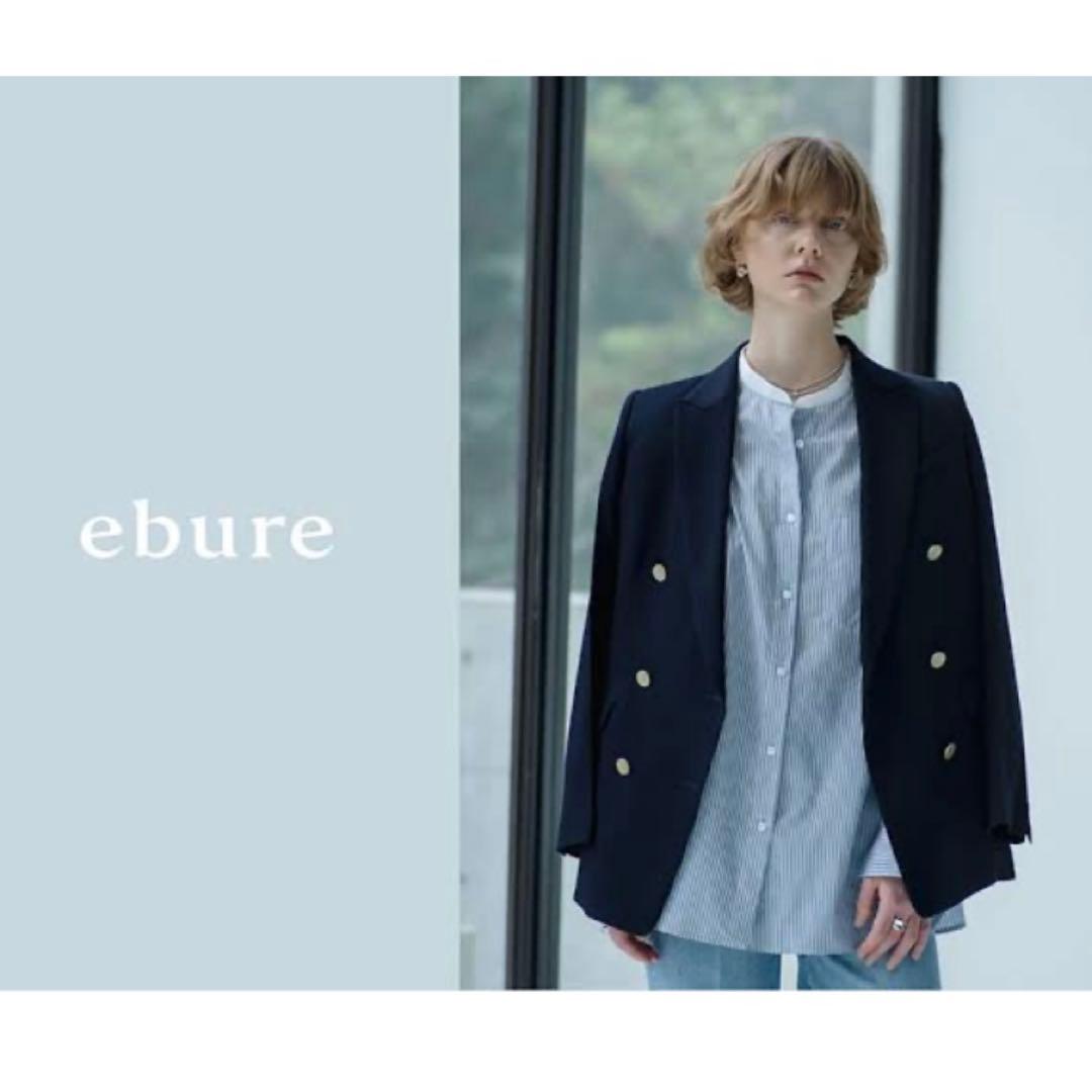 【美品 エブール ライトドライウール 6釦ダブルジャケット 近年モデル 金ボタン