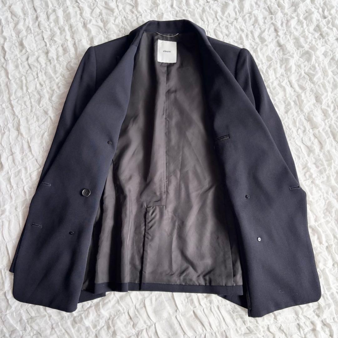 【美品 エブール ライトドライウール 6釦ダブルジャケット 近年モデル 金ボタン