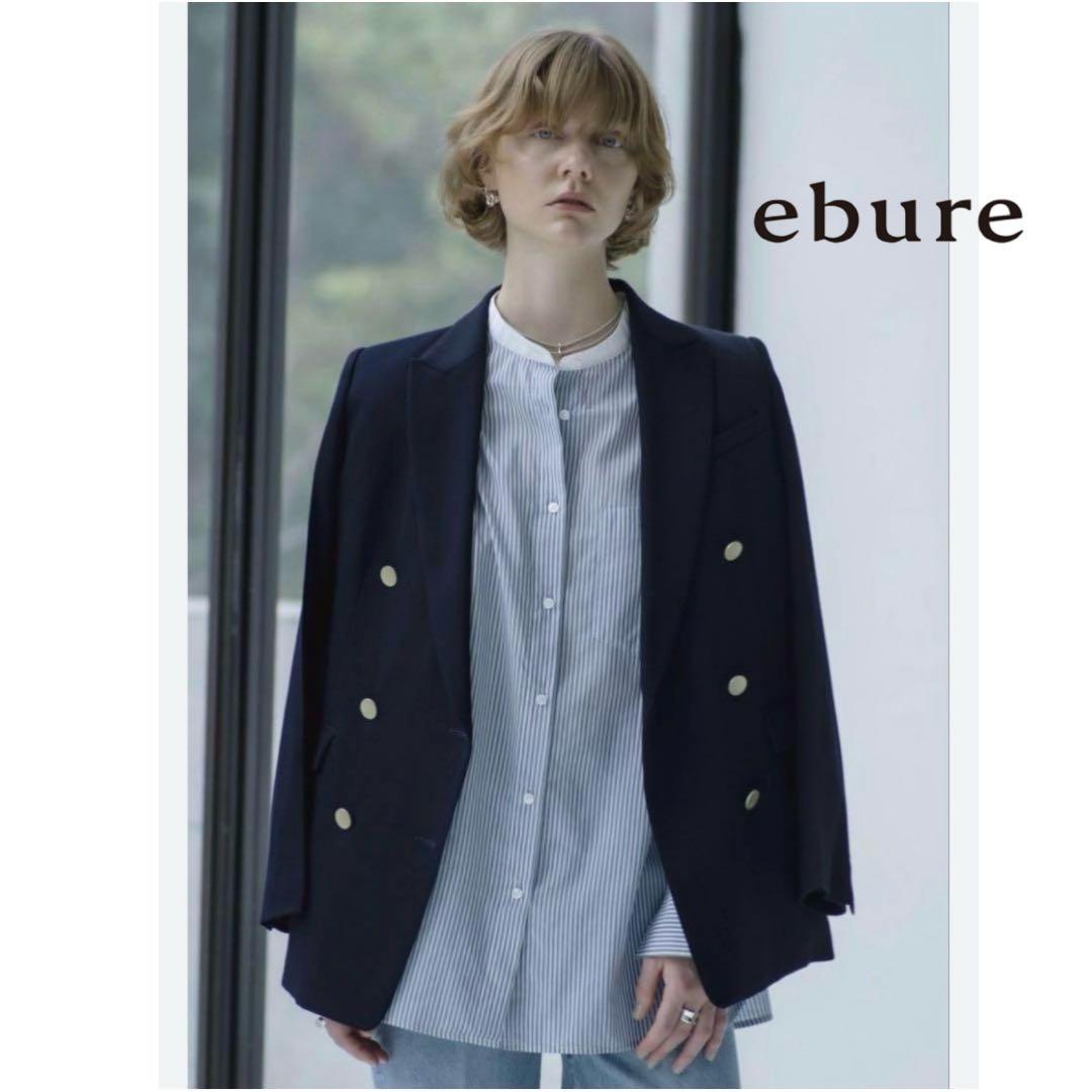【美品 エブール ライトドライウール 6釦ダブルジャケット 近年モデル 金ボタン